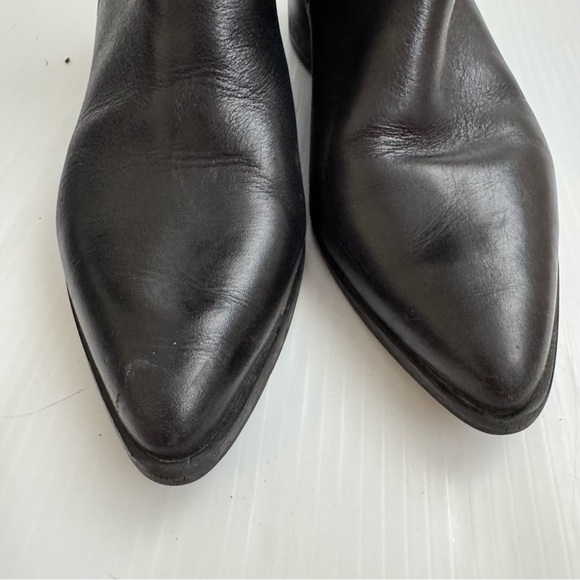 Fabianelli made in Italy tall black leather riding Elegant Black Heeled Boots - Picture 5 of 10